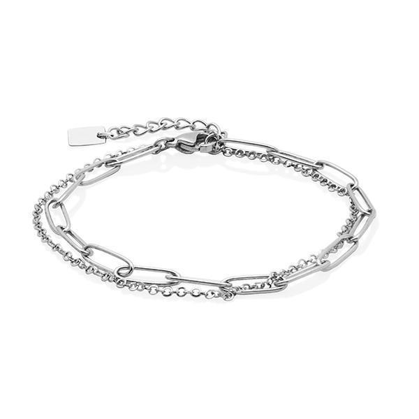 CJ Steelx Layered Link Bracelet - Silver