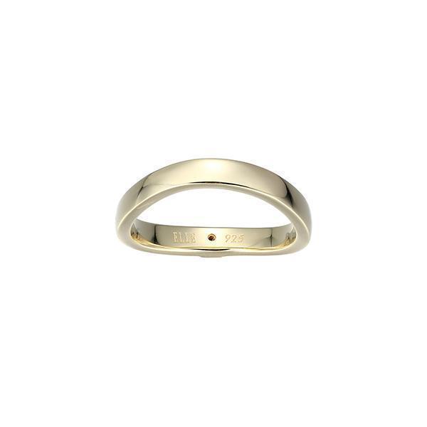 R34LAGN-Y-8 "Luna" Sterling Silver Curved Ring - Gold