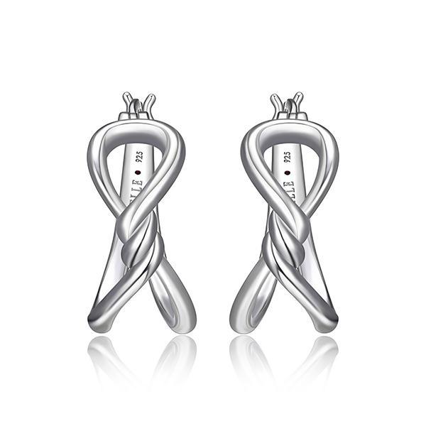ER2LCD7A0-W Sterling Silver TWIST 21mm Hoop Earrings