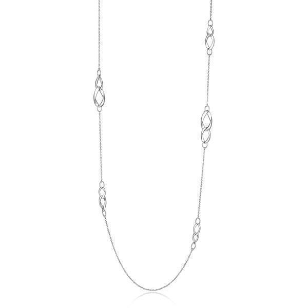 NR0LBRE-W "Ovation" High Polish Multi-Link Station Long Necklace