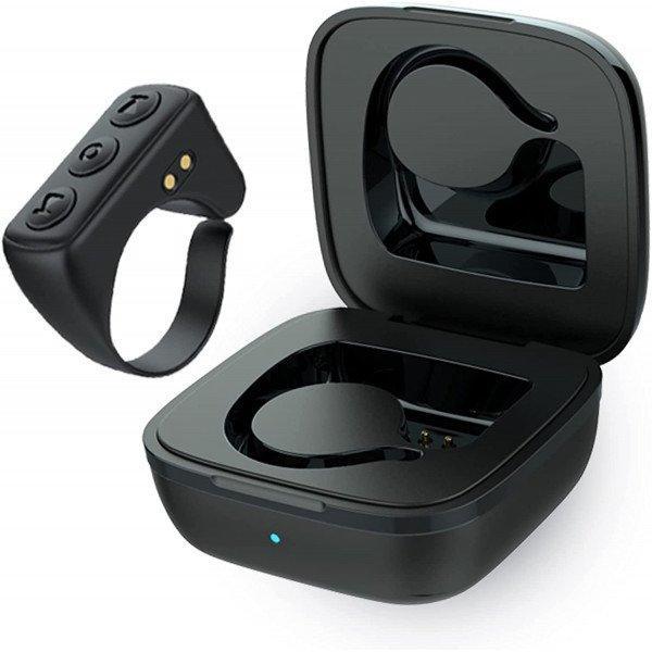 Bluetooth Wireless TIKTOK Ring Video Music Remote Controller Camera Shutter Selfie Button DO1PRO for Universal Phones - Black