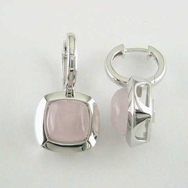 ER2LAJNAT-W Pink Mother of Pearl Huggie Earrings