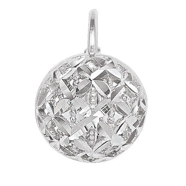 18K Silver Round Drop Earrings