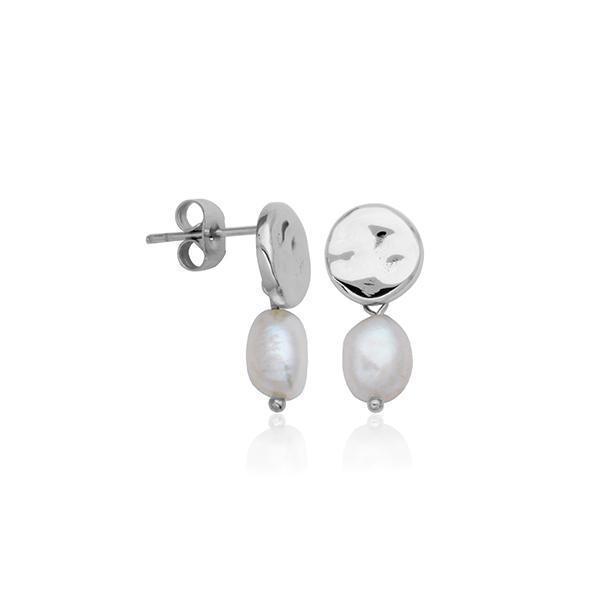 CJ STEELX Freshwater Pearl Earrings - Gold