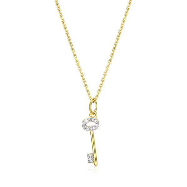 CJ Monte sterling silver lab­created diamond key necklace