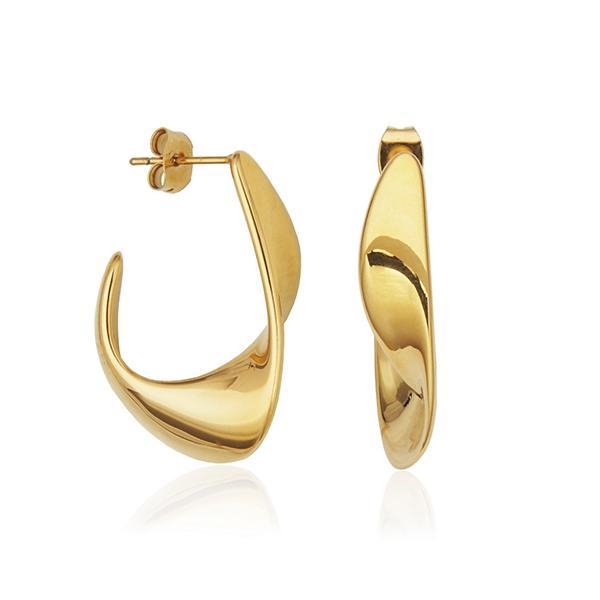 CJ STEELX Flowy Oval Hoop Earrings - Gold