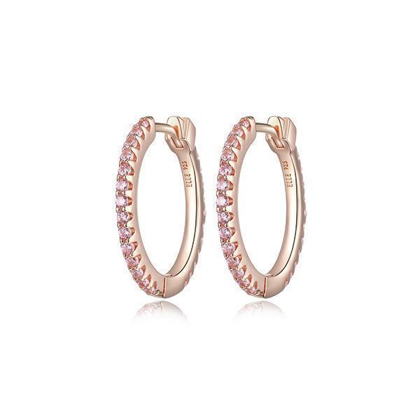 E32LCMD-R "Stardust" 20mm Hoop Earrings with Clear Cubic Zirconia