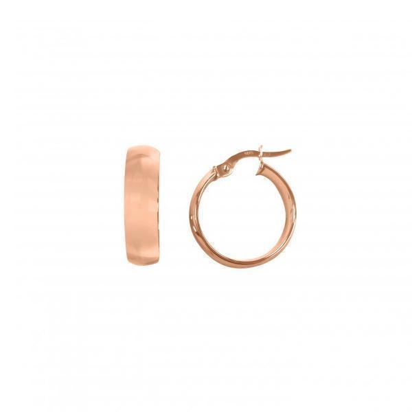 14K Pink Gold Domed Hoop Earrings - 1.8 gm