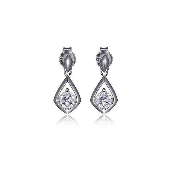 ER2LC5B-W "Promise" Sterling Silver Cubic Zirconia Post Earrings