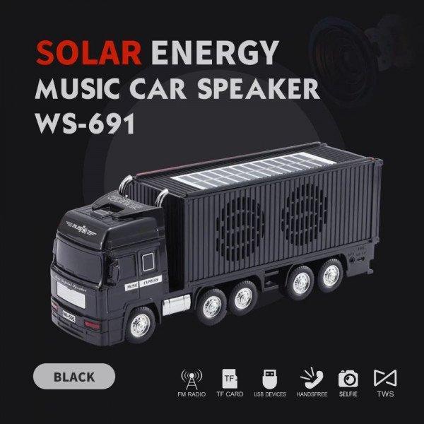 Music Express Semi Truck Bluetooth Speaker - Portable Wireless Sound System with Solar Charging KIWS691 for Universal Cell Phone And Bluetooth Device - Black