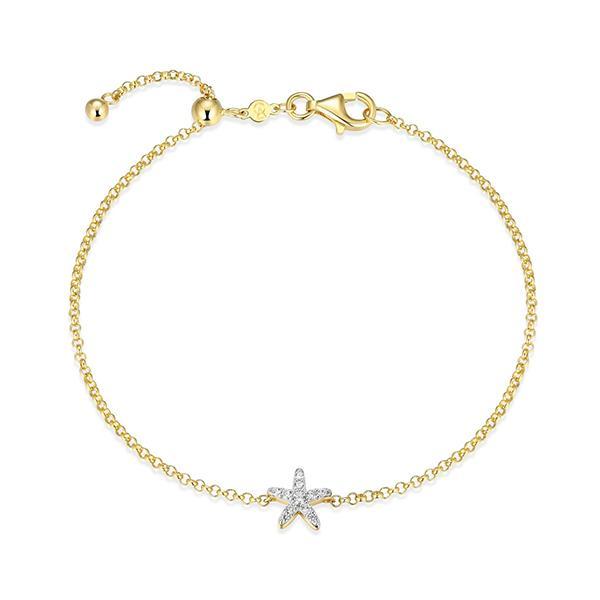 CJ Monte sterling silver lab­-created diamond starfish adjustable bracelet