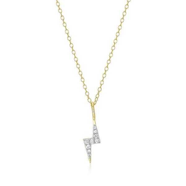 CJ Monte sterling silver lab­created diamond lightning bolt necklace