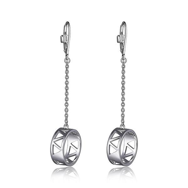 ER2LCA7A0-W Sterling Silver 15mm Dangle Circle Leverback Earrings