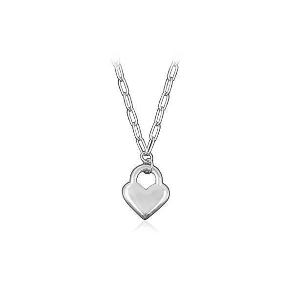CJ Steelx Lock Heart Pendant - Silver