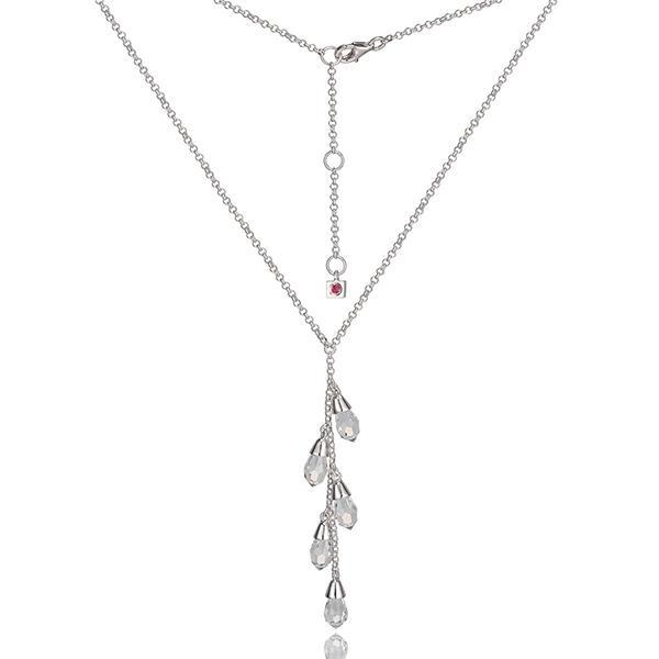 NR0LAQ4CG-W-16 Sterling Silver STARPOINT Swarovski Crystal Necklace Size 16