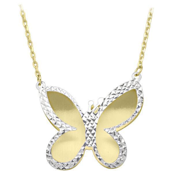 10K Gold Fashion Necklace with Pendant - Butterfly