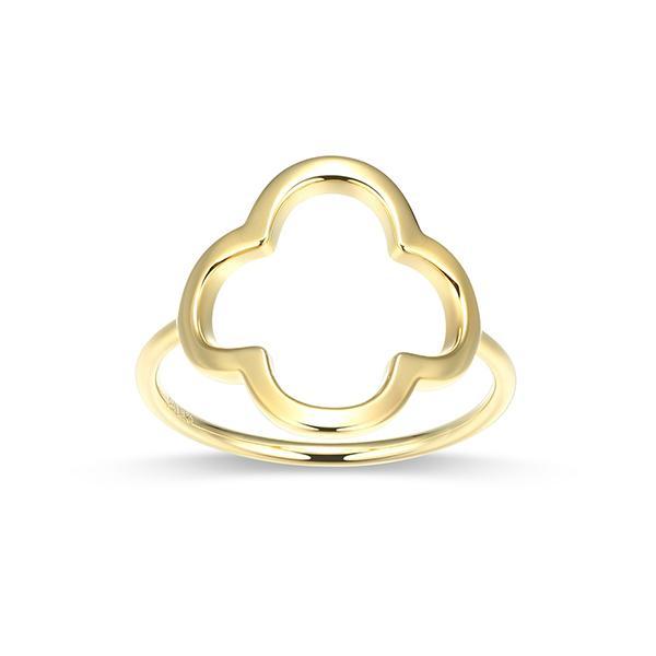 R34ATSWA0-Y-6 Sterling Silver Open Clover Ring Size 6