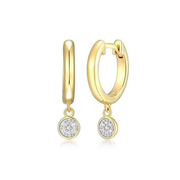 CJ Monte sterling silver lab­created diamond disk huggie earrings