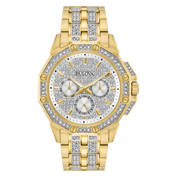 98C126 Crystal Yellow Gold-tone Men Watch