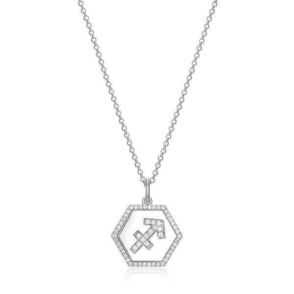 Diamondlite Zodiac collection "Sagittarius" Necklace - Silver