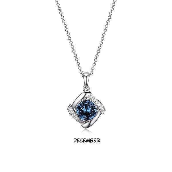 PR3LAJH-DEC DEC "Birthstone" (Montana) and Signity Cubic Zirconia Pendant