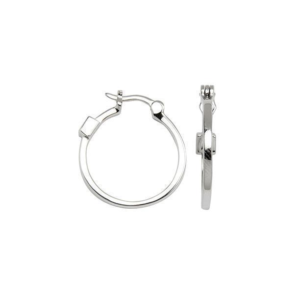 E62L624-W "Hoops" Sterling Silver Small Square Tube Hoop Earrings