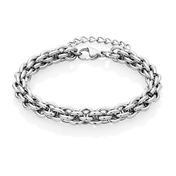 CJ STEELX 7.5mm  Round Multi Link Chain Bracelet Size 7 - Silver