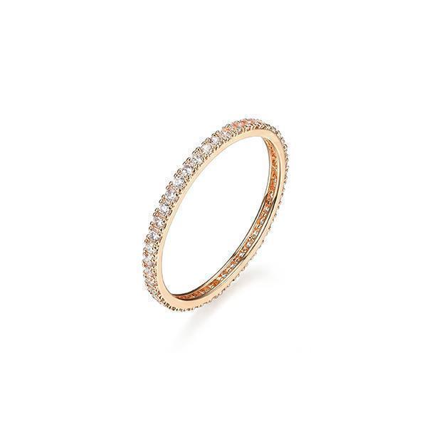 Diamondlite Cubic Zirconia Ultra-slim Eternity Band - Rose Gold - Size 7