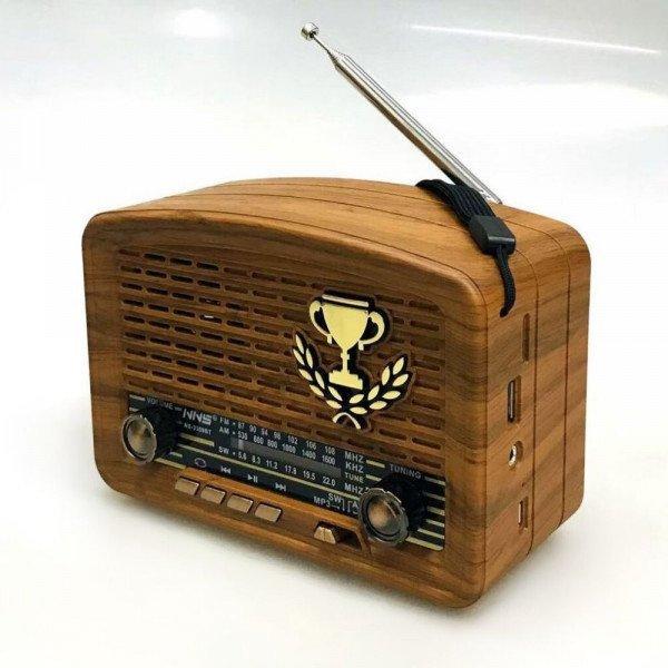 Retro Classic Bluetooth Speaker with AM/FM Radio and Multi-Function Design KINS3359BT for Universal Cell Phone And Bluetooth Device - Light Brown