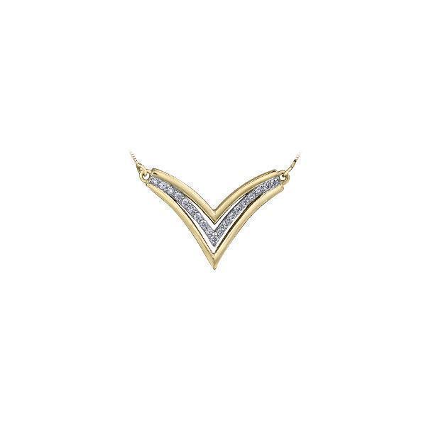 Diamond Necklace in 10K (0.126 and 0.01 CT. T.W.) - Silver and Gold