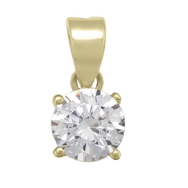 10K Gold Cubic Zirconia Pendant - 1.0gm