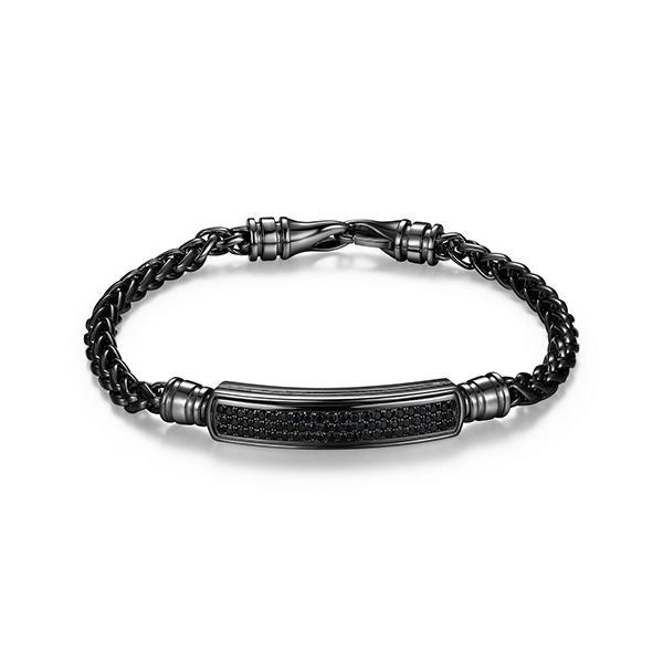 Sterling silver CJ Ethos BLACK ICE bar bracelet