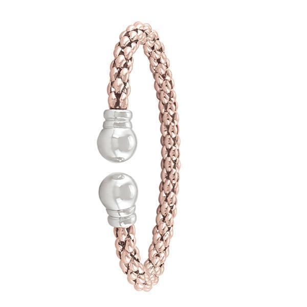 Pink Open-End Popcorn Sterling Silver Fashion bangle