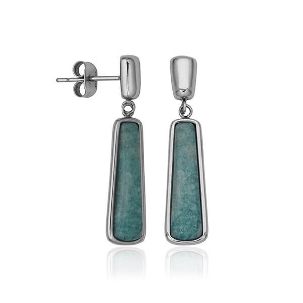 CJ STEELX Amazonite Drop Earrings - Silver