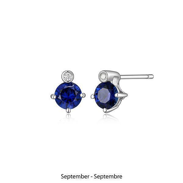ER2LCQ9-SEP "Birthstone" September (Sapphire) and Lab Grown Diamond Earrings