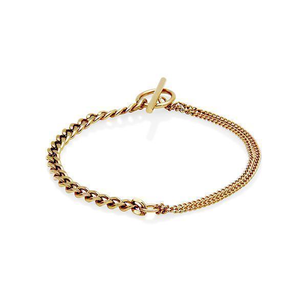 CJ Steelx Mixed Curb Link Toggle Bracelet - Gold
