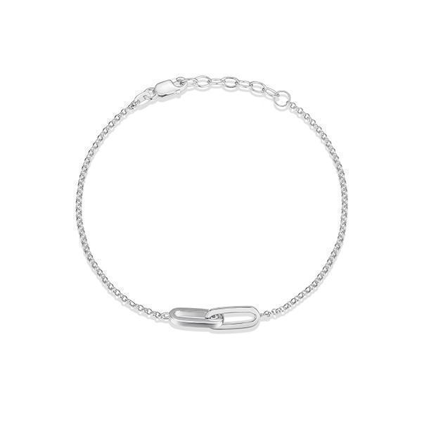 Simplicity Collection Double Link Rolo Bracelet - Silver