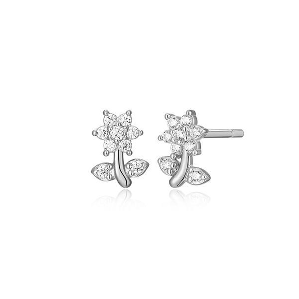CJ Monte sterling silver lab­created diamond daisy stud earrings