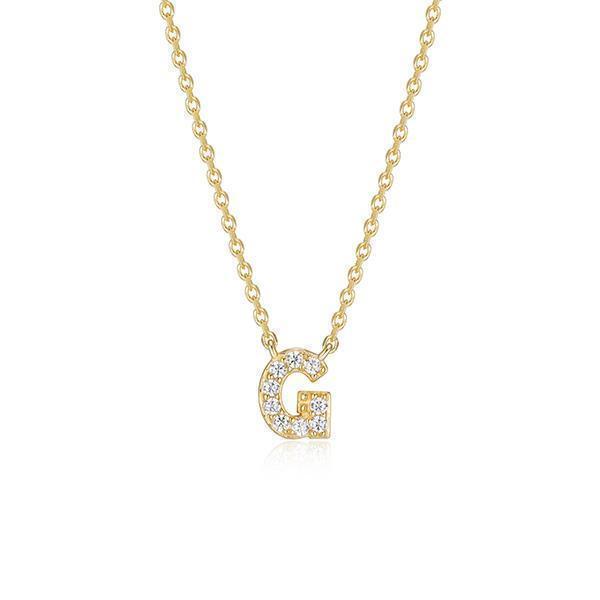 Diamondlite Cubic Zirconia Mini Initial G Necklace - Gold
