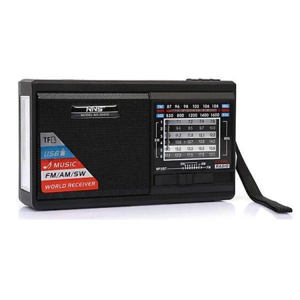 Multifunctional Bluetooth Speaker with AM/FM Radio, Solar Charging, and Built-in Flashlight KINS2040 for Universal Cell Phone And Bluetooth Device - Black