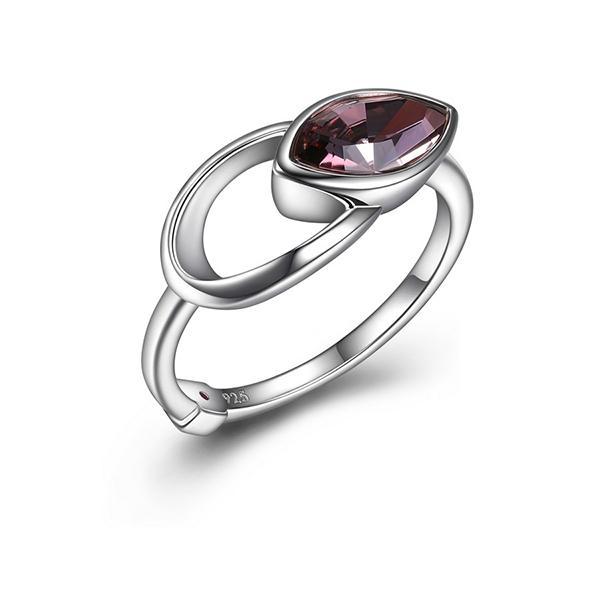 RR4LAB295-W-7 Sterling Silver EXPRESSION Pink Swarovski Antique Ring Size 7