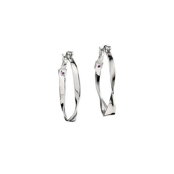 ER2LAED-W "Hoops" Sterling Silver Twisted 30mm Hoop Earrings