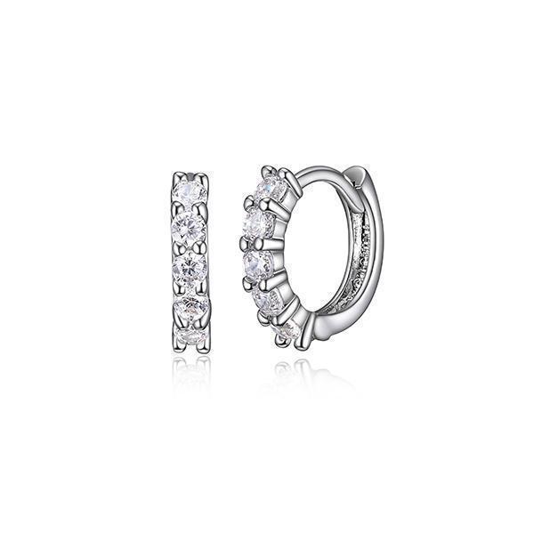 Diamondlite Cubic Zirconia 10mm Huggie Earring - Silver
