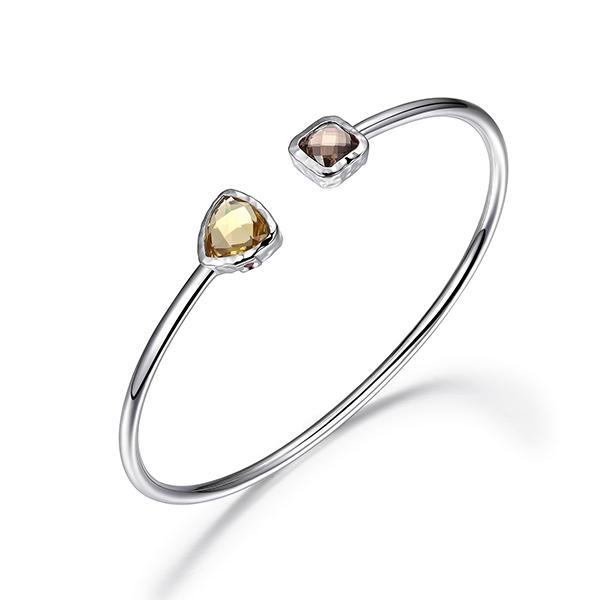 BR1LACPE-W-6.75 Sunrise Quartz and Citrine Flexi Bangle Bracelet Size 6.75