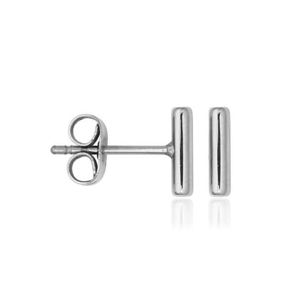 CJ STEELX Mini Bar Stud Earrings - Silver