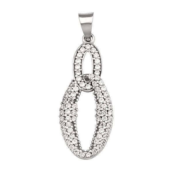 10K White Gold CZ Fashion Pendant