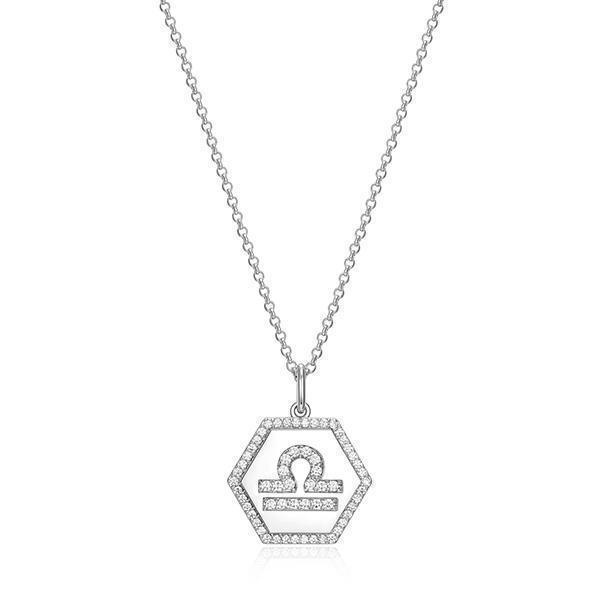 Diamondlite Zodiac collection "Libra" Necklace - Silver