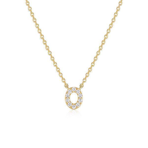 Diamondlite Cubic Zirconia Mini Initial O Necklace - Gold