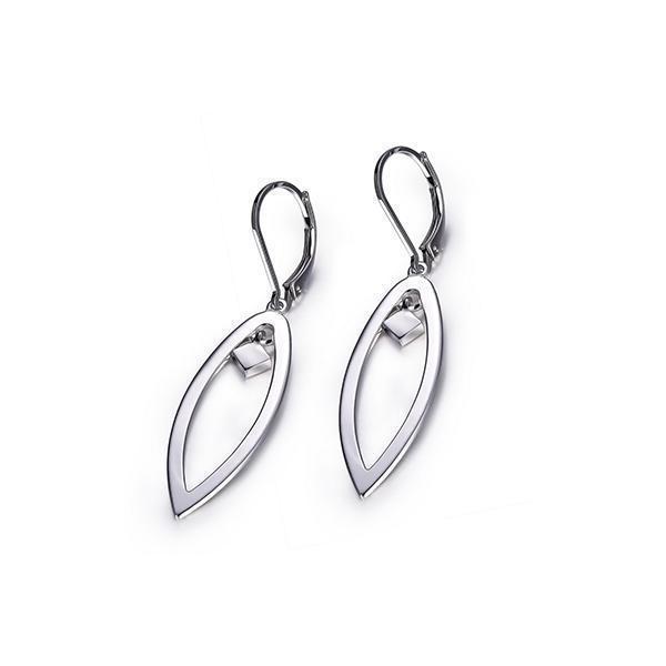 ER2LC2X-W "Core Essentials " Sterling Silver Marquise Shaped Leverback Earrings