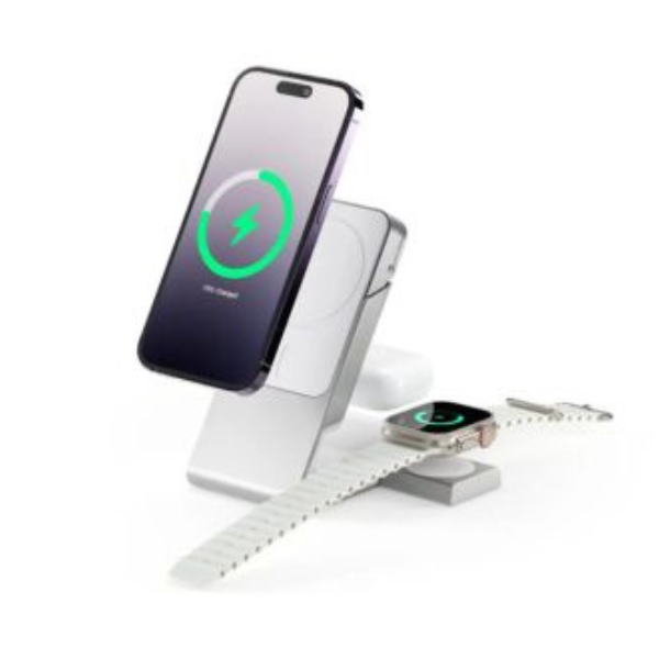 MS53377 Qi Charging  and  Powerbank Matrix plus  5000mAh 3-in-1 Fast Charging 7.5W USB-C Apple Watch Charger 2W 30W Wall Charger Kickstand MagSafe